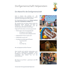 Helpensteiner Dorfabend 2026