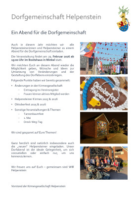 Helpensteiner Dorfabend 2026